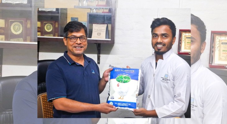 প্ল্যানটেইন থেকে নিরাপদ ও পুষ্টিগুণসমৃদ্ধ ব্রয়লার মাংসের প্রযুক্তি উদ্ভাবন বাকৃবিতে